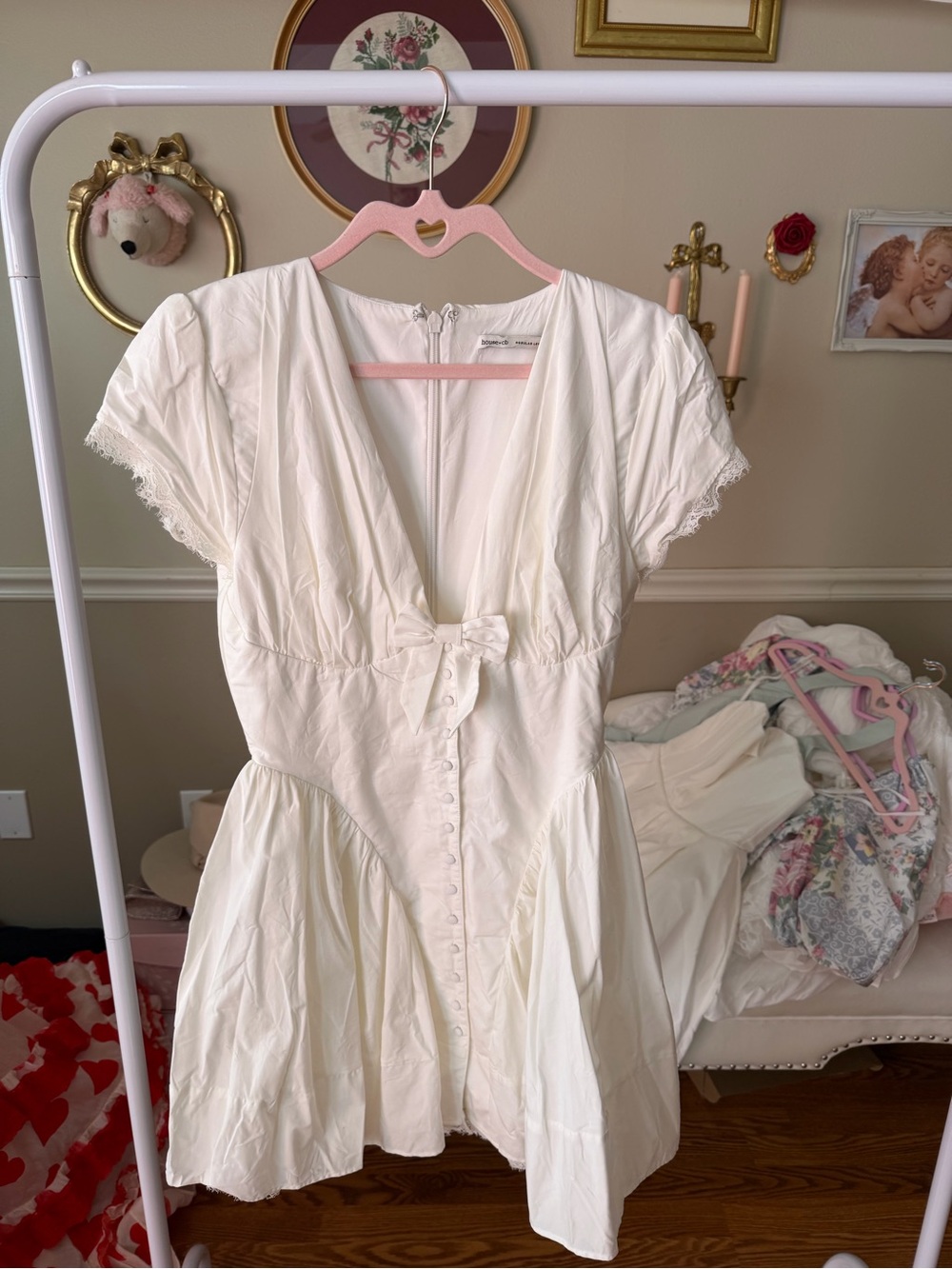 House of cb Emiliana Lace Trim Stretch Cotton Minidress - Picture 7 of 11